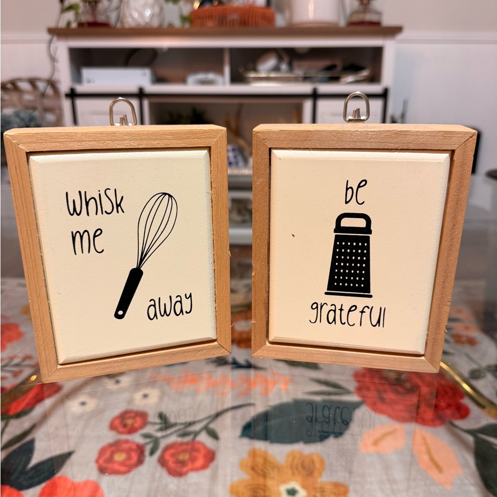 Wooden Kitchen Wall Art Set